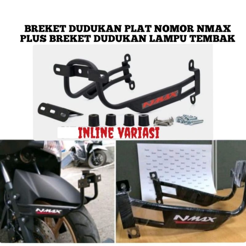 Breket plat no n max + kedudukan lampu tembak
