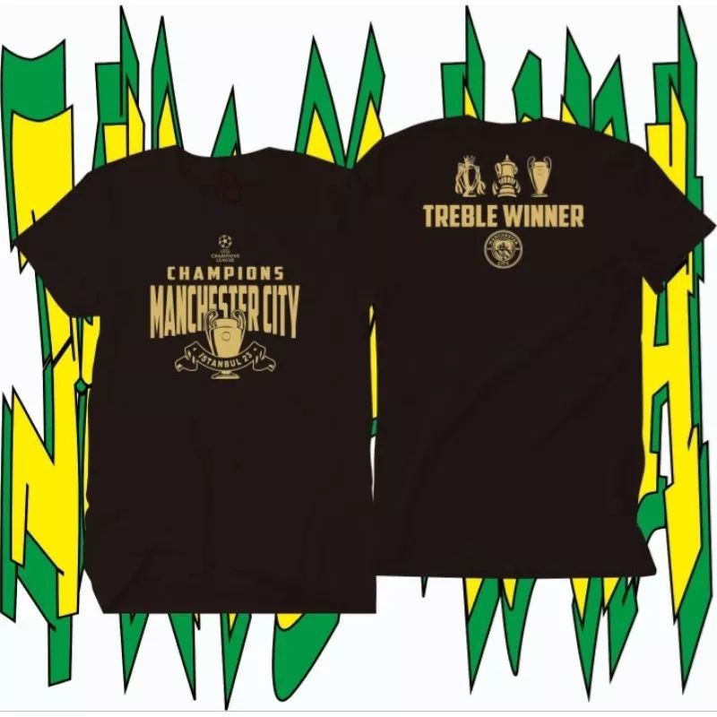 JEBER KAOS MANCHESTER CITY TREBLE WINNER / BAJU MAN CITY JUARA