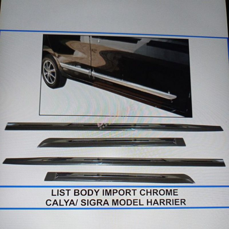 lis body bodi samping mobil toyota calya / sigra temepl chrome crome