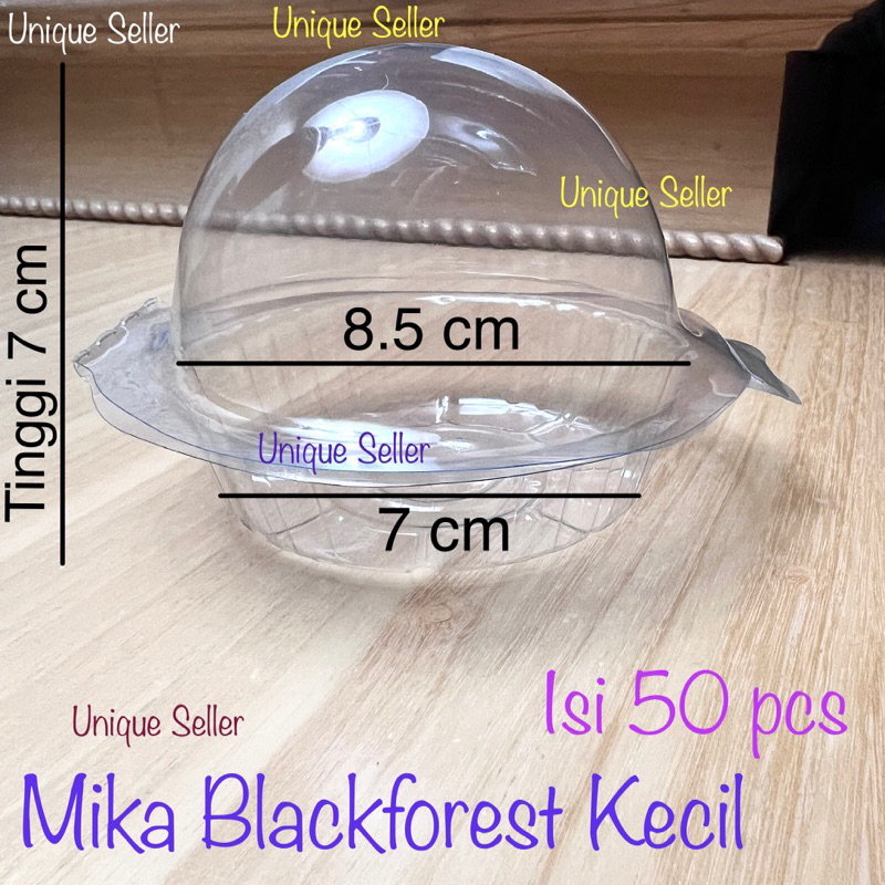 Mika Blackforest Kecil 8.5 cm Tinggi 7 cm isi 50 pcs / Kotak Kue Mochi Puding Muffin Cake Tart 8.5cm / Tempat Roti Kue Jajanan Mochi 8,5 cm / Mika Setengah Bolu Bulat Mini / Mika Setengah Bulat / Mika Bola Mini / Mika Setengah Stengah Bola Mini