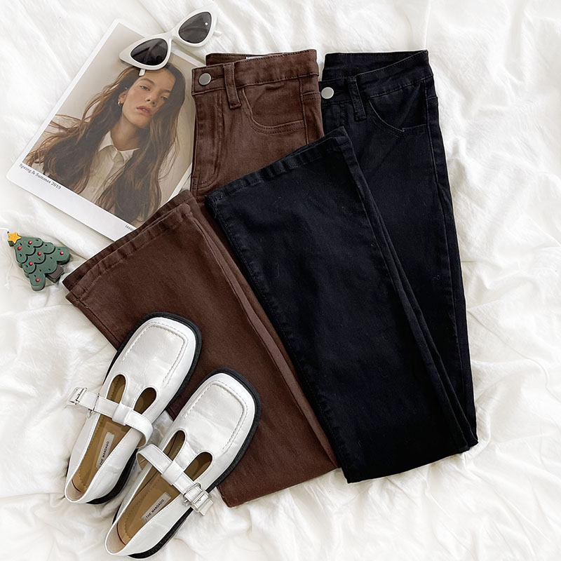 Celana Kulot Highwaist Wanita Flare Pants Loose Terbaru Kekinian Celana Panjang Brown jeans