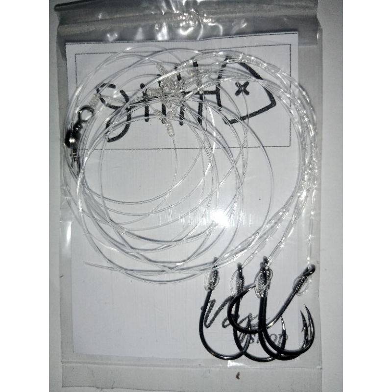 Rangkaian pancing laut dasaran fluoro carbon 5 mata kail