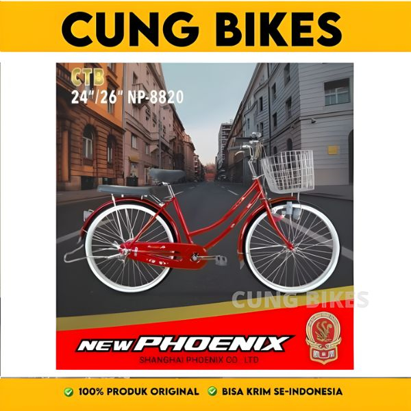 Sepeda Mini Perempuan PHOENIX 8833- 20Inch &amp; 8820- 24, 26 Inch dengan keranjang