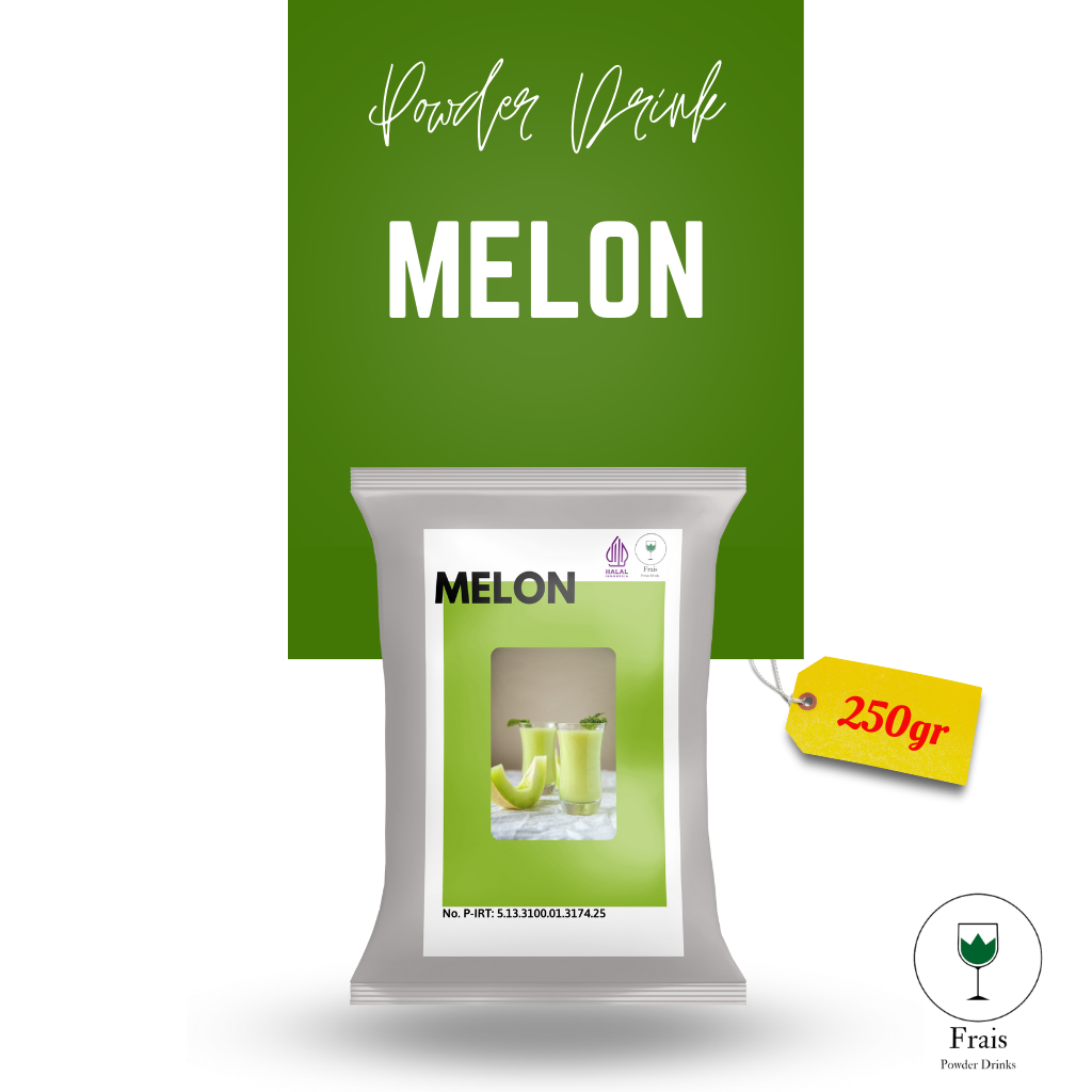 BUBUK MINUMAN RASA MELON 250GR / SERBUK MINUMAN ANEKA RASA / BUBUK MINUMAN KEKINIAN / MINUMAN INSTAN / DRINKS POWDER / SERBUK MINUMAN BOBA