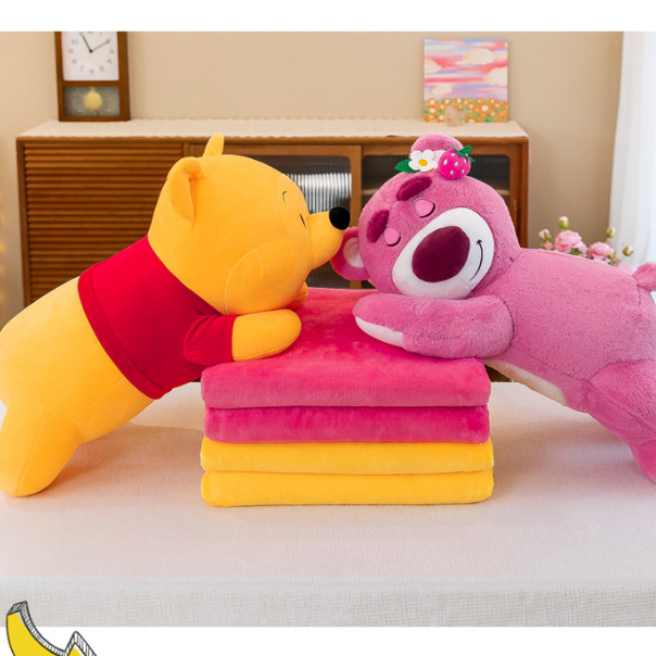 Bantal Selimut Boneka 4 in 1 Balmut Lucu Impor Boneka Selimut Penghangat Tangan Impor Bantal Travel