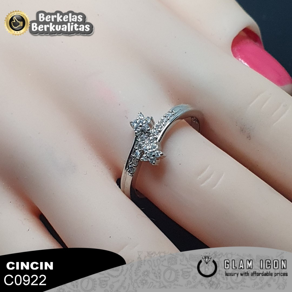 Cincin wanita mata simple tabur C0922 CCS