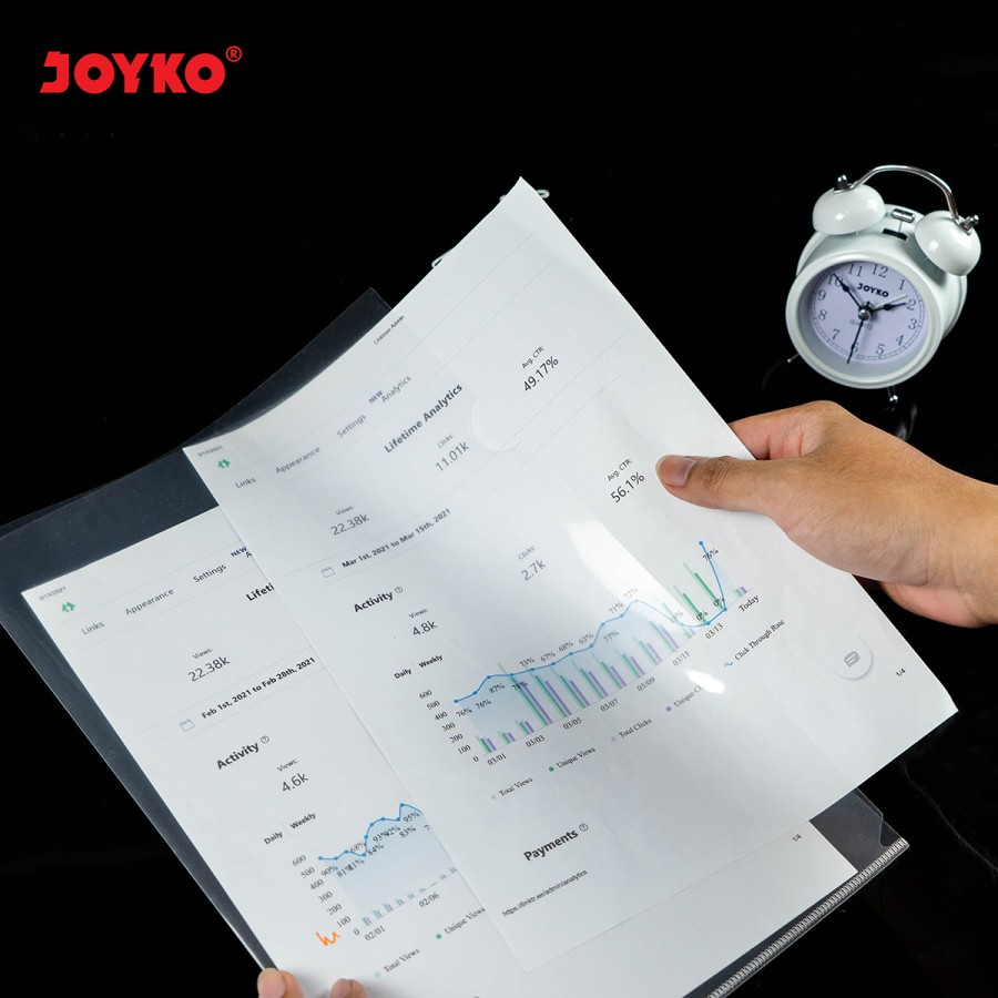 Clear Sleeves Map L Bening Transparan Joyko CS-10/A4 / 2335/F4