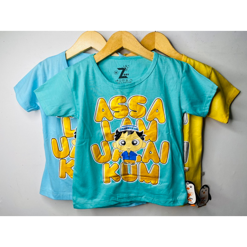 Kaos anak laki2-kaos assalamualaikum 1-10thn