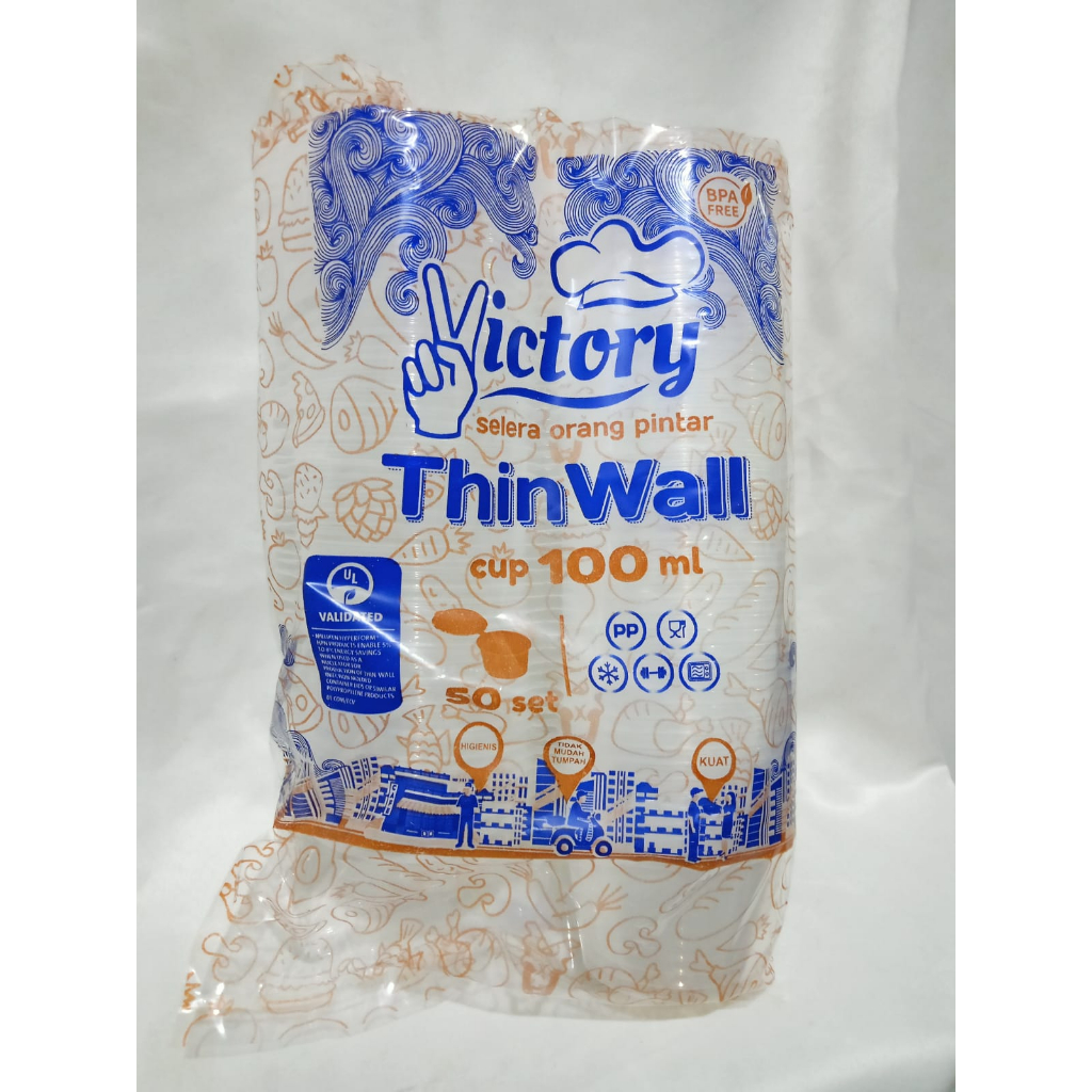 100 ml - Cup Puding Plastik Thinwall Bulat Victory