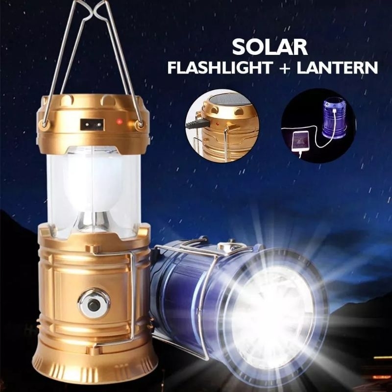 {DS} LAMPU CAMPING LENTERA SOLAR 6 LED / LAMPU CAMPING LANTERN 6 LED TENAGA SURYA BISA BUAT POWER BANK