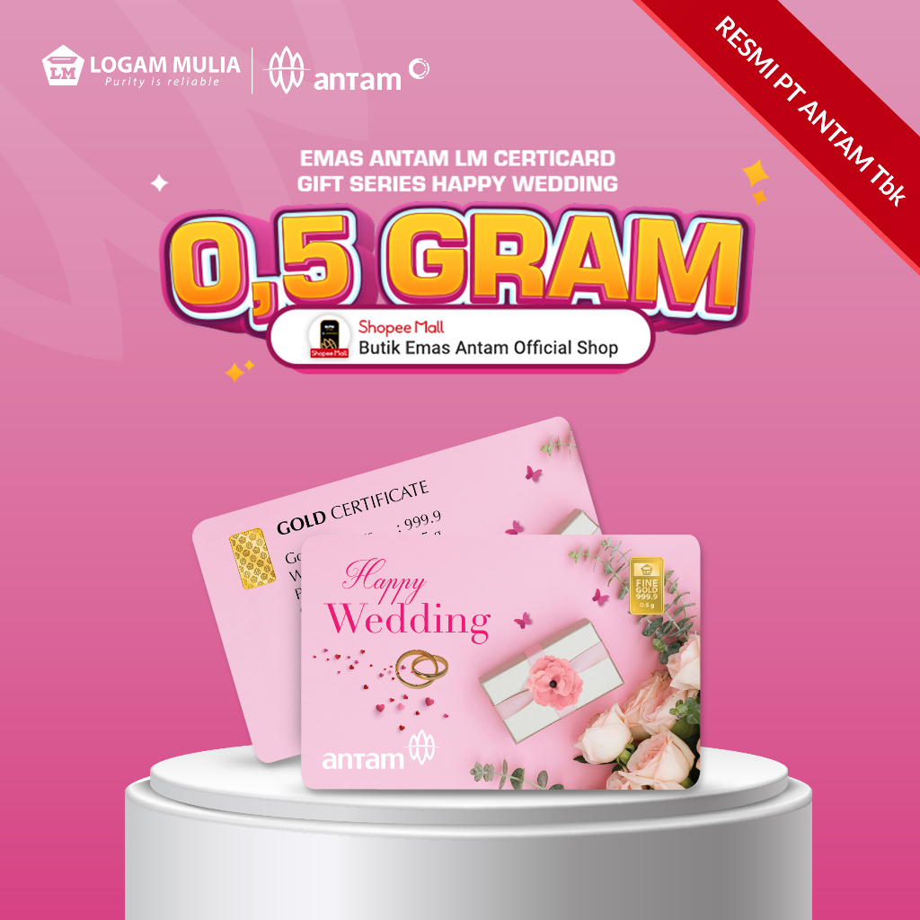 Emas Antam LM Gift Series Happy Wedding (Pink) - 0,5 gr