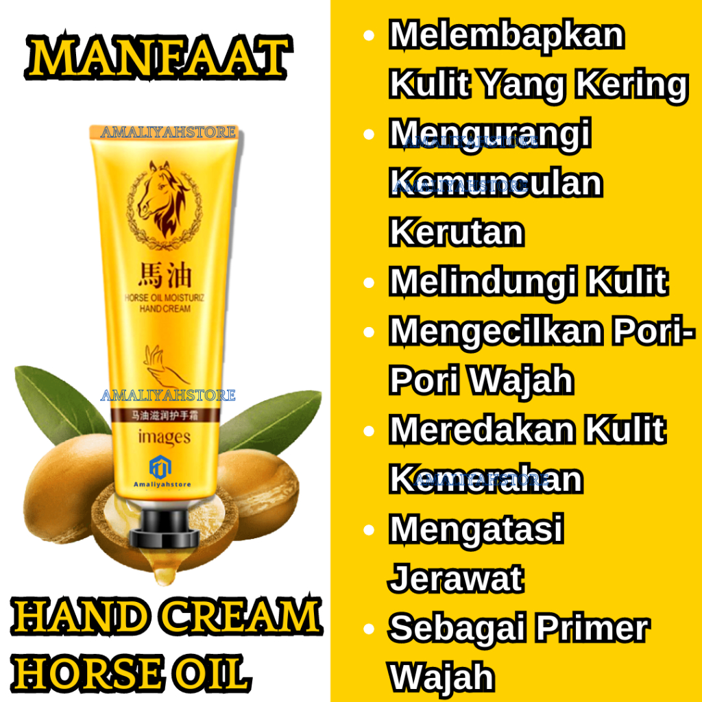 Horse Oil Moisturizing Hand Cream Obat Masker Minyak Penghalus Pemutih Pencerah Pengelupas Kulit Mati Dan Belang Di Telapak Tangan Seluruh Badan Ampuh Bikin Cerah Permanen