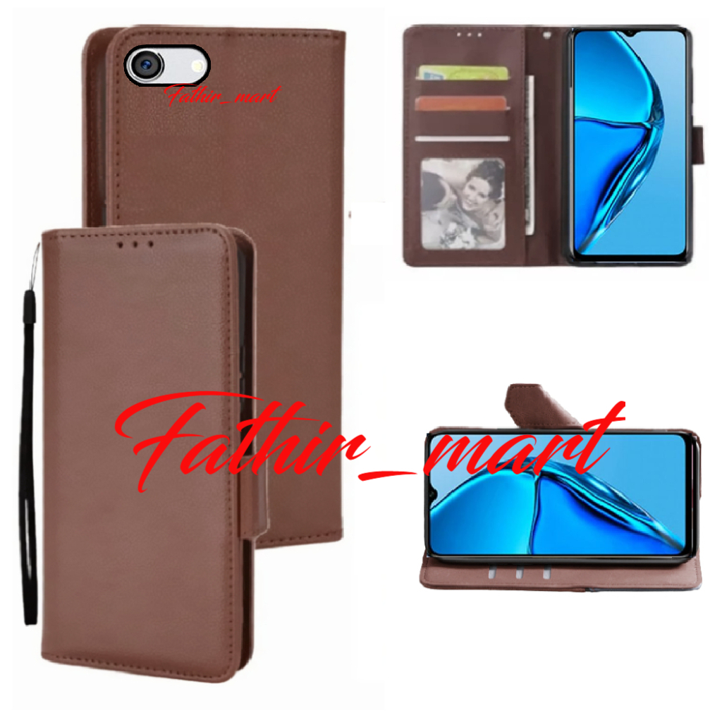 Case Dompet Hp OPPO F3 PLUS Case Leather Flip case Cover Kulit Casing Dompet