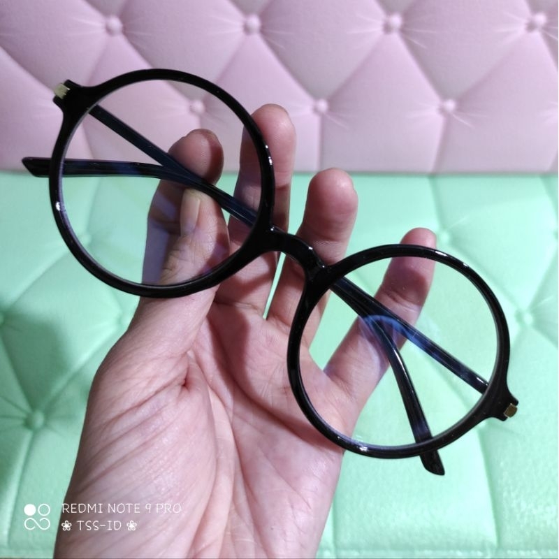 KM-703 Kacamata Anti Radiasi Frame Plastik Bulat Oversize Fashion Korea