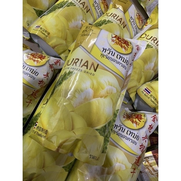 

WAN MEI Snack Durian Dried Freeze Vacuum Thailand 210g isi 6 bungkus