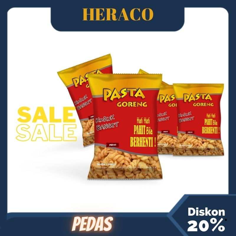 

makaroni spiral 100gr PEDAS / heraco pasta goreng rasa keju yang wah