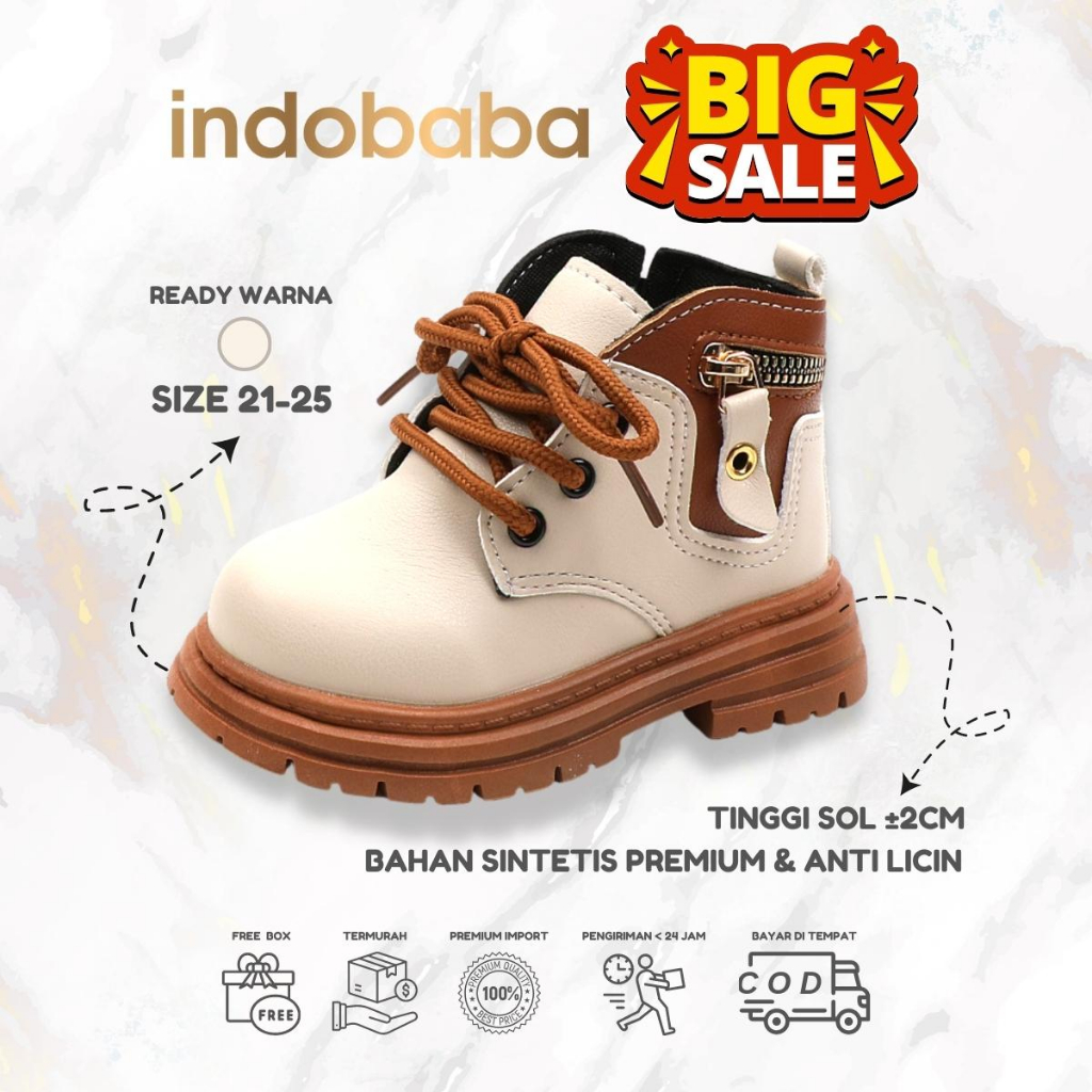 indobaba Sepatu Boots Anak Sepatu Boots Perempuan Anak Import 1-5 Tahun S145