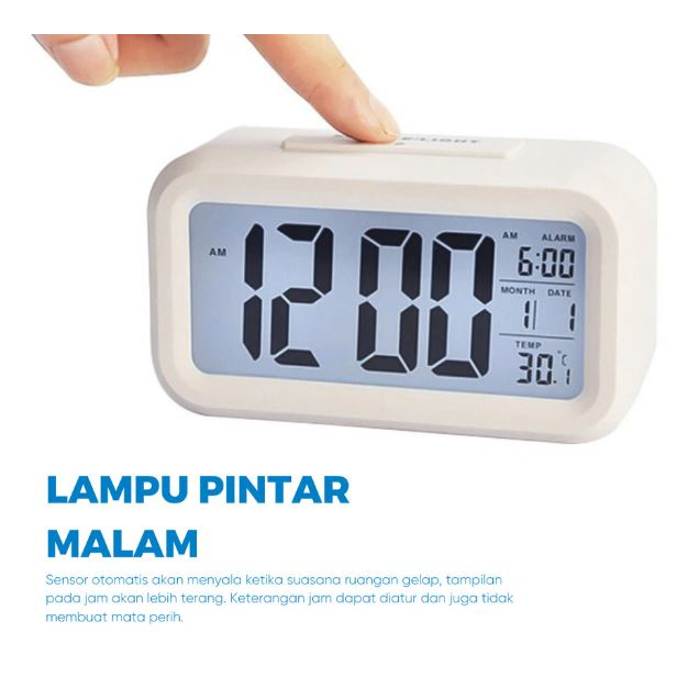 JAM MEJA DIGITAL TANGGAL SUHU HARI JAM 4 IN 1