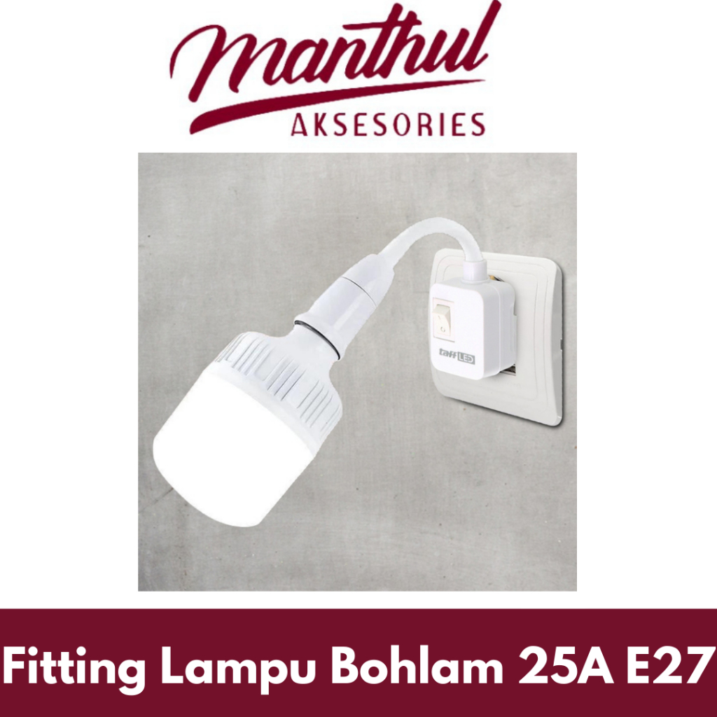 Fitting Lampu Bohlam LED EU Plug with Switch 220V 25A E27 - HF-666