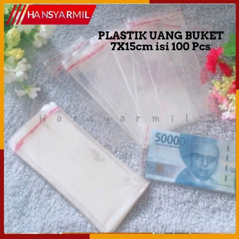 Plastik Uang OPP 7x15cm 100 pcs