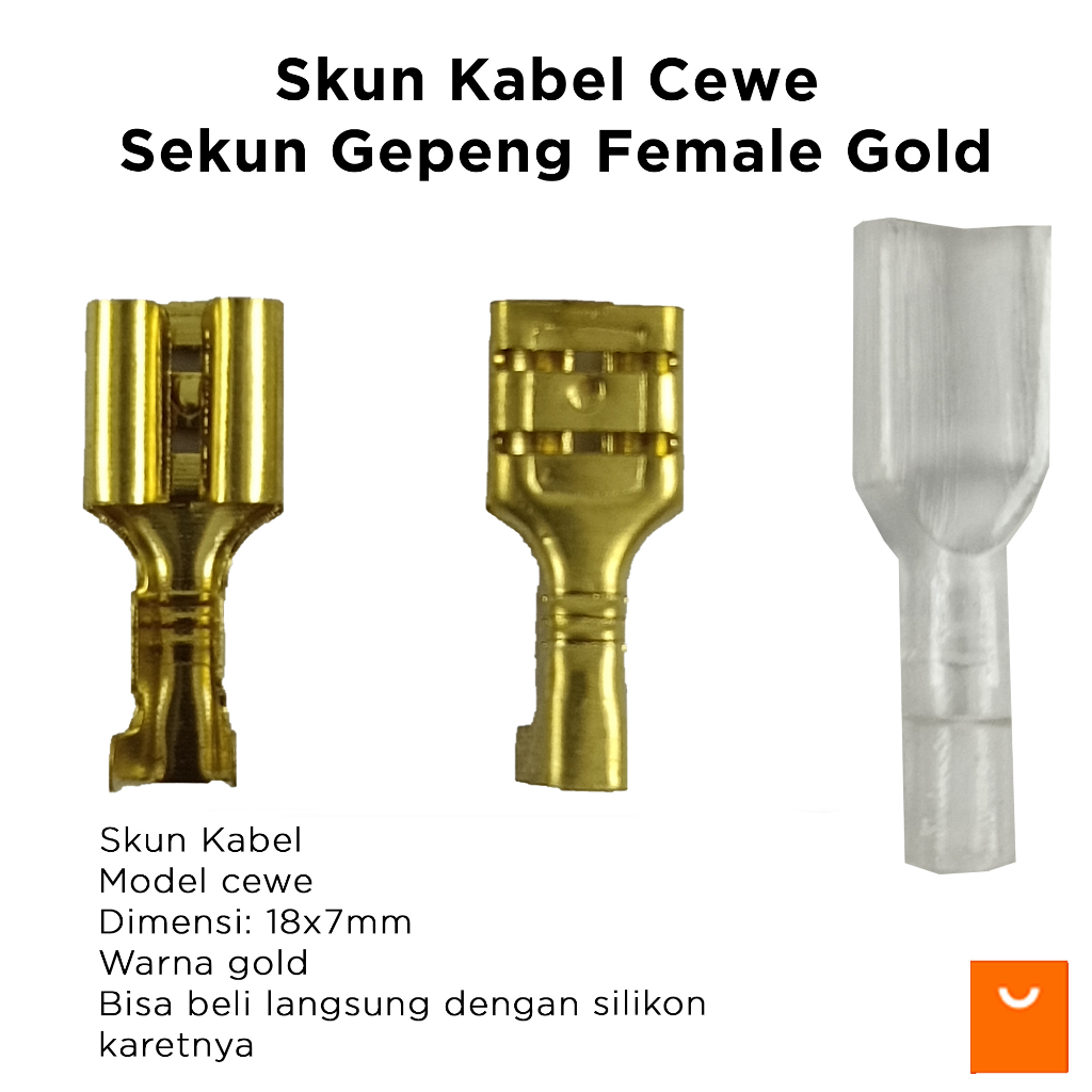 Skun Kabel Cewe Sekun Gepeng Female Gold