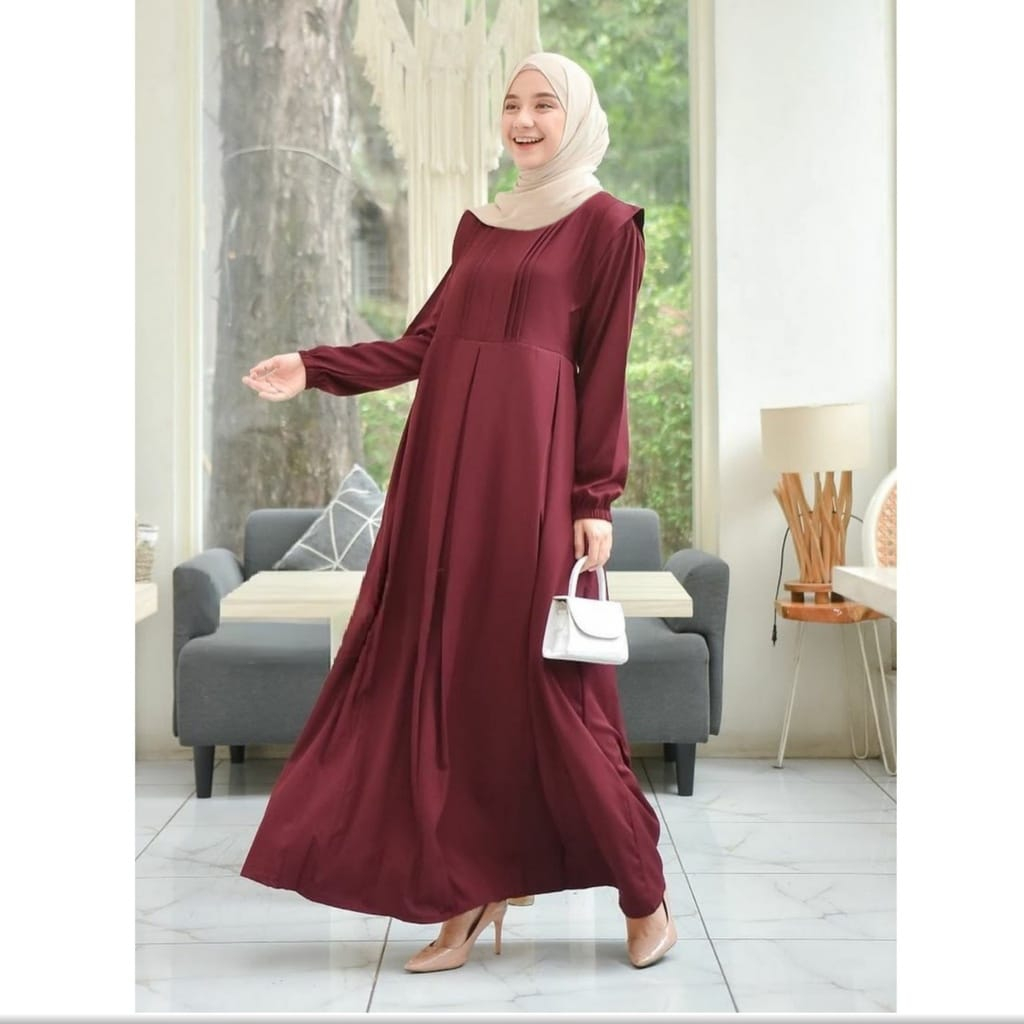 ( BISA COD ) Gamis Syakila Wanita Terbaru Remaja Dewasa Ukuran Jumbo S M L XL Dres Polos - Gamis Wan