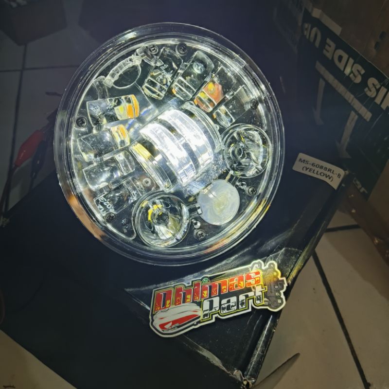 daymaker 16led 5,75 inc lampu daymeker dus hitam polos pnp l2g yl cb125 van"