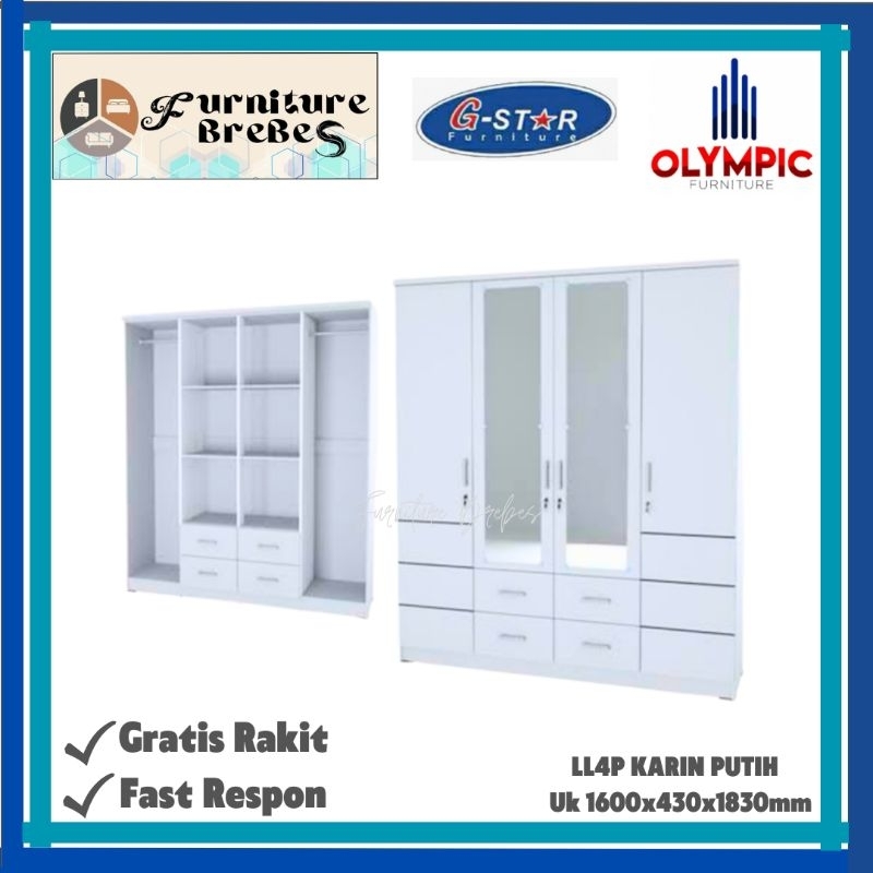 Lemari Pakaian Olympic G-Star Lemari 4 Pintu Jumbo Murah Tegal Cirebon Brebes Pemalang Pekalongan