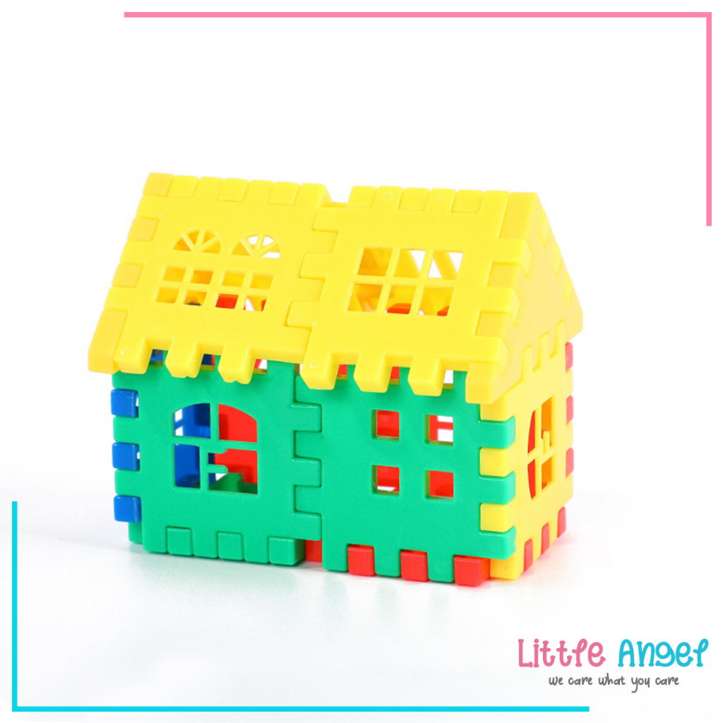 Mainan Edukasi Anak PUZZLE BLOK RUMAH Bongkar Pasang Funny Blocks Plastik Anak Laki Perempuan Balok Lego 1 2 3 Tahun SNI Brick Block Edutoys