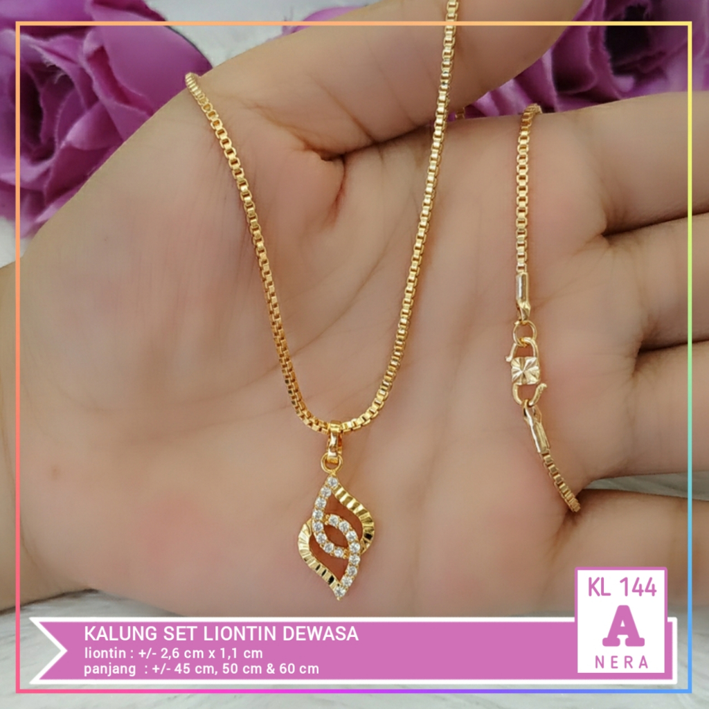 Kalung xuping kalung dewasa kolong permata zircon perhiasan lapis emas gold KL 144