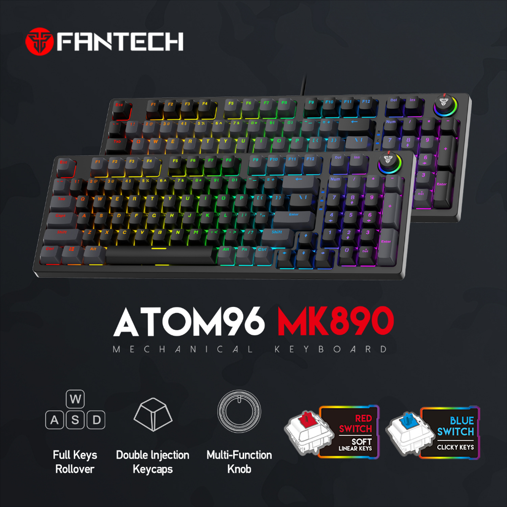 Fantech ATOM96 MK890 RGB Keyboard Gaming Mechanical Full Size