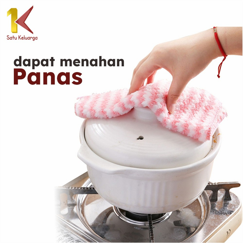 Kain Lap 30x30 Dapur Meja Piring Anti Minyak Tiga Teman - Lap Dapur Microfiber Serap Air