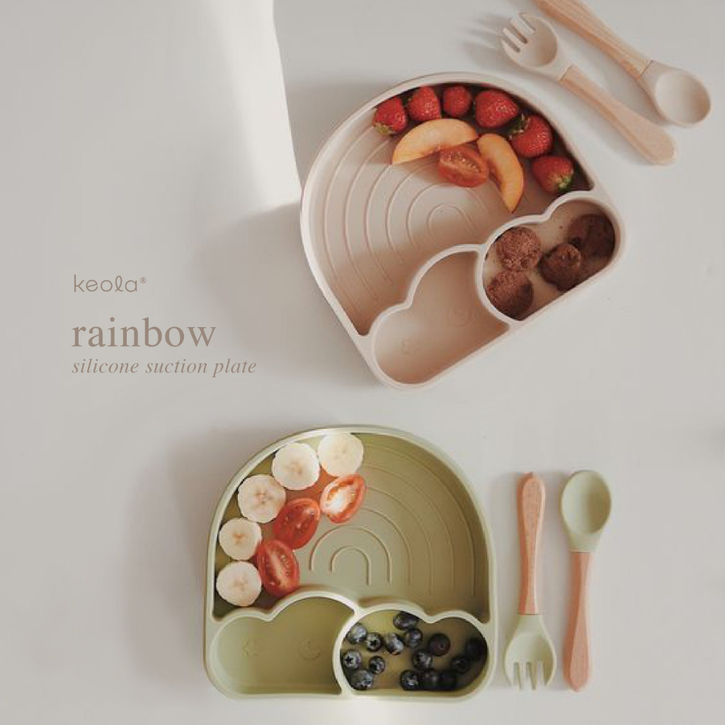 MD - Keola Rainbow Plate Suction | Piring Tempat Makan Anak Bayi Silicone Food Grade Premium Silicone