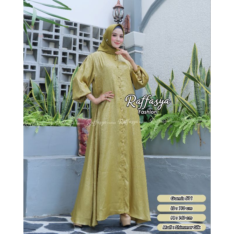 GAMIS ABAYA SHIMMER BUSUI KANCING HIDUP FULL 511