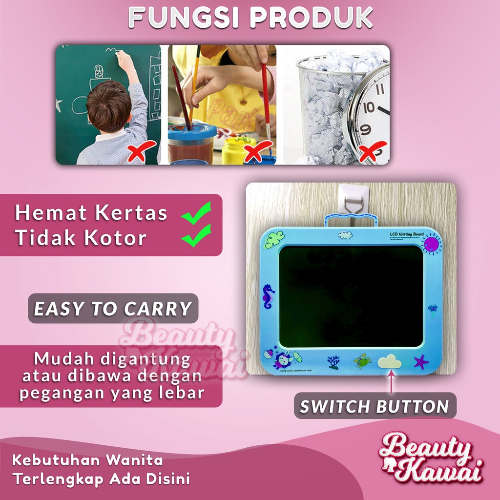 LCD Writing Tablet 8,5 Inch Papan Tulis Mainan Anak LED Drawing