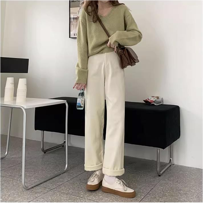 celana jeans wanita kekinian kulot/korean style highwaist import celana wanita terbaru premium polos retro straight jeans