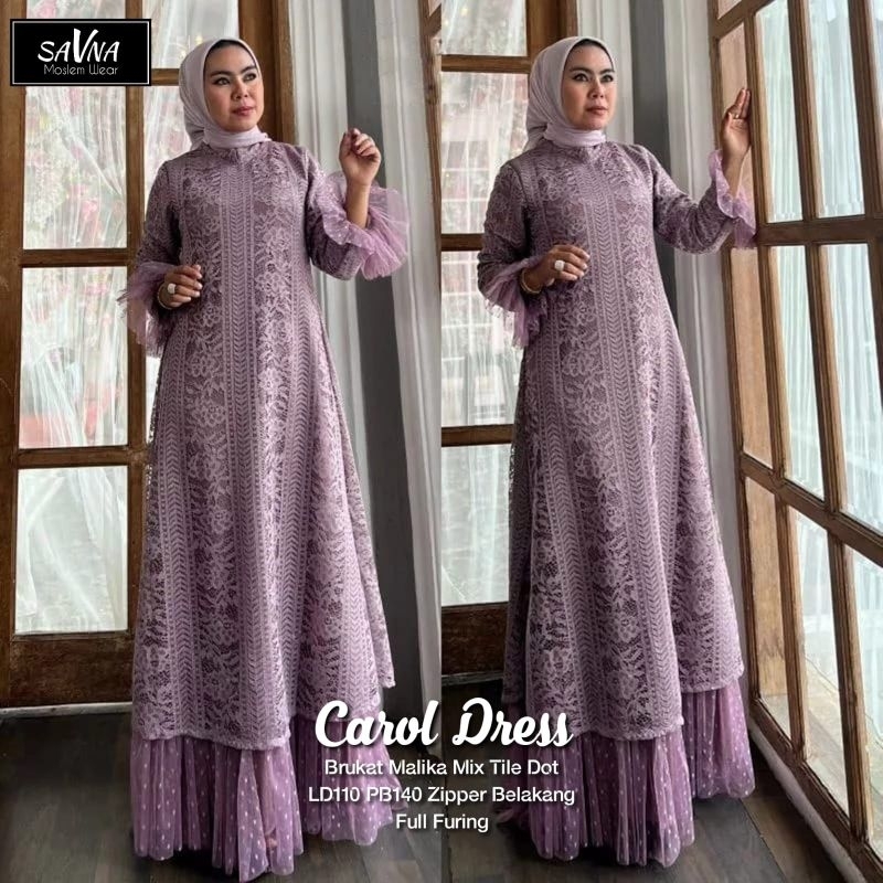 Carol maxy dress brukat malika gamis lebaran