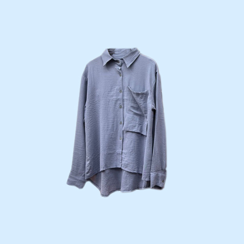 Kemeja Salur Wanita Blouse Crinkle Oversize Jumbo Size