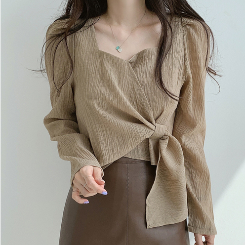 881 BLOUSE WANITA IMPORT  / CROP BLOUSE KOREAN STYLE LENGAN PANJANG / ATASAN LENGAN PANJANG