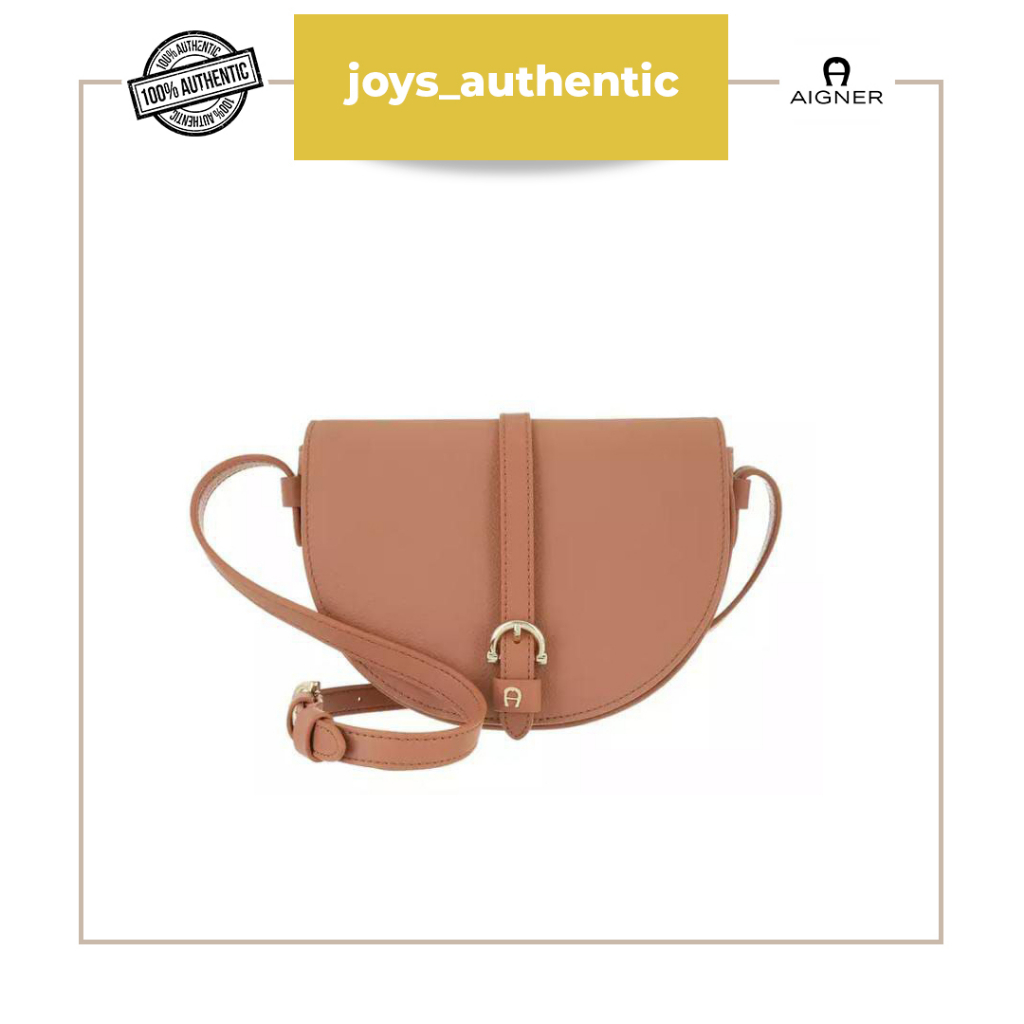 Tas Wanita Aigner Adria Handle Bag Terra Coklat Brown Saddle Woman Bag Authentic Original