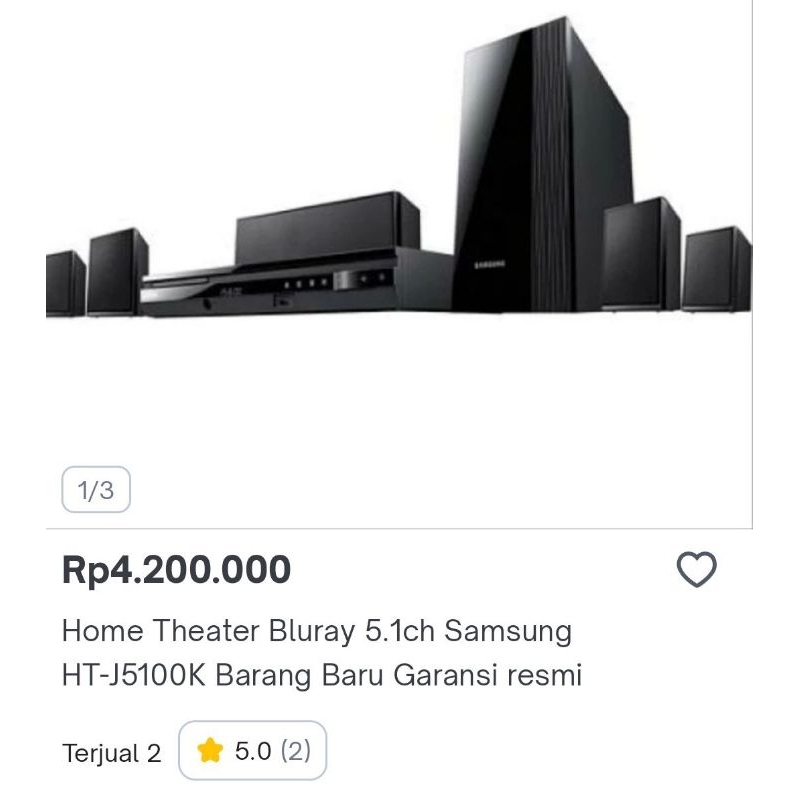 Home Theater Bluray 5.1ch Samsung HT-J5100K