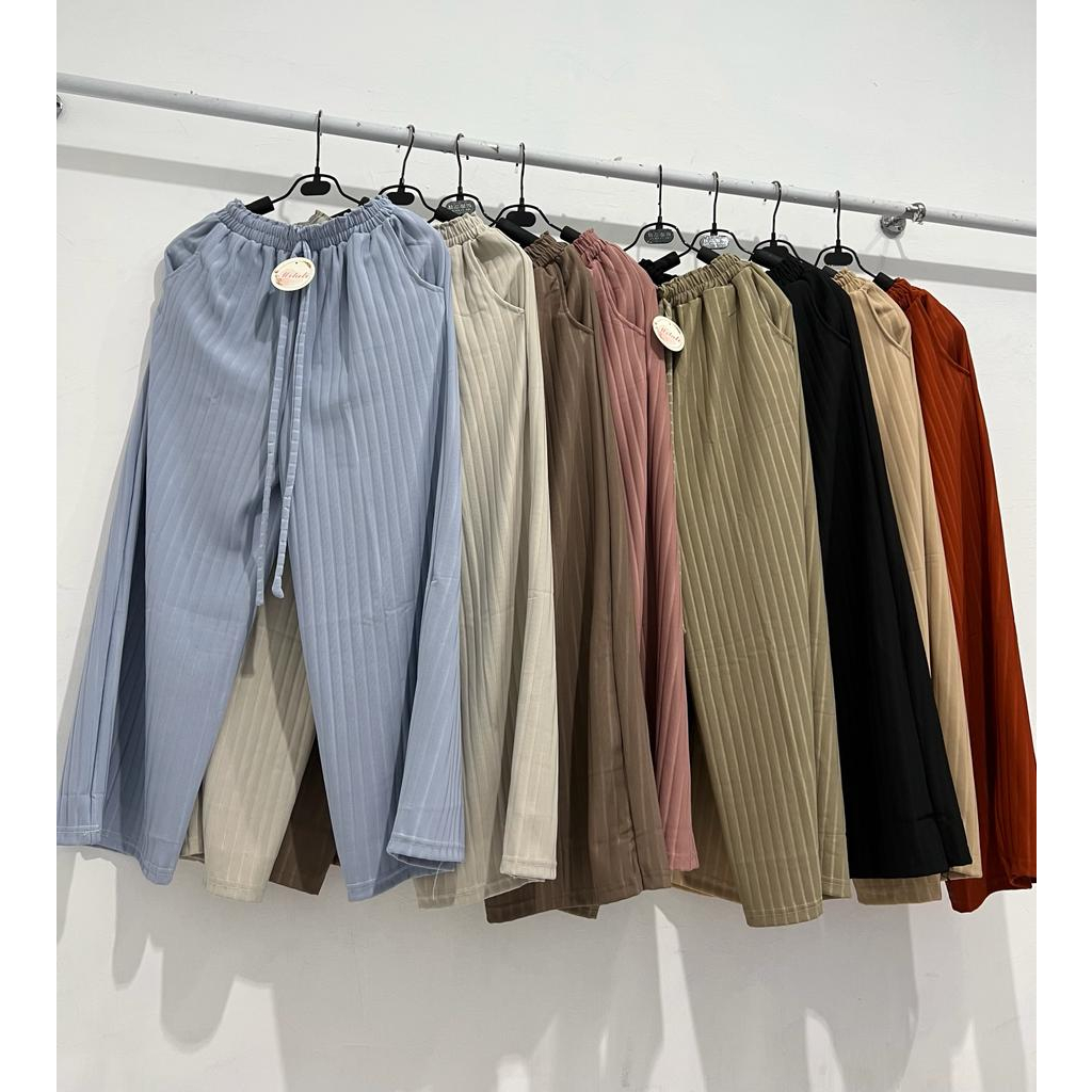 JB - Lyra Pants Kulot/ Celana Hornet Knit Import Premium