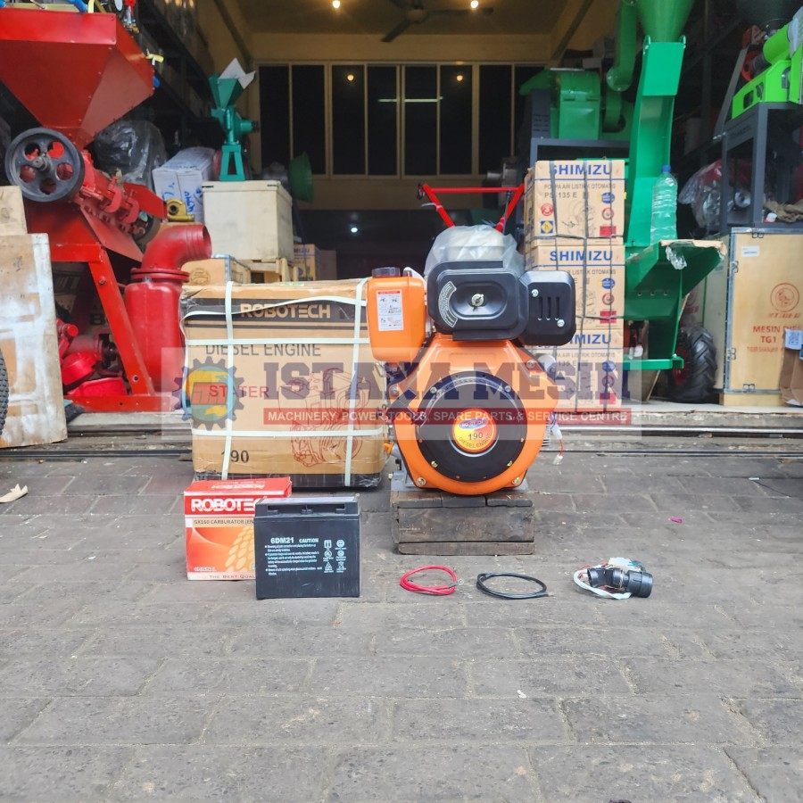 MESIN PENGGERAK SERBAGUNA VERTIKAL DIESEL ENGINE ROBOTECH 190F STARTER