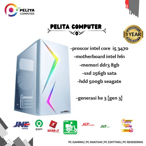 Rakitan Core i5 3470 16GB DDR3 SSD 256 GB MURAH MANTUL Garansi 1Tahun pc rakitan intel computer office sekolah