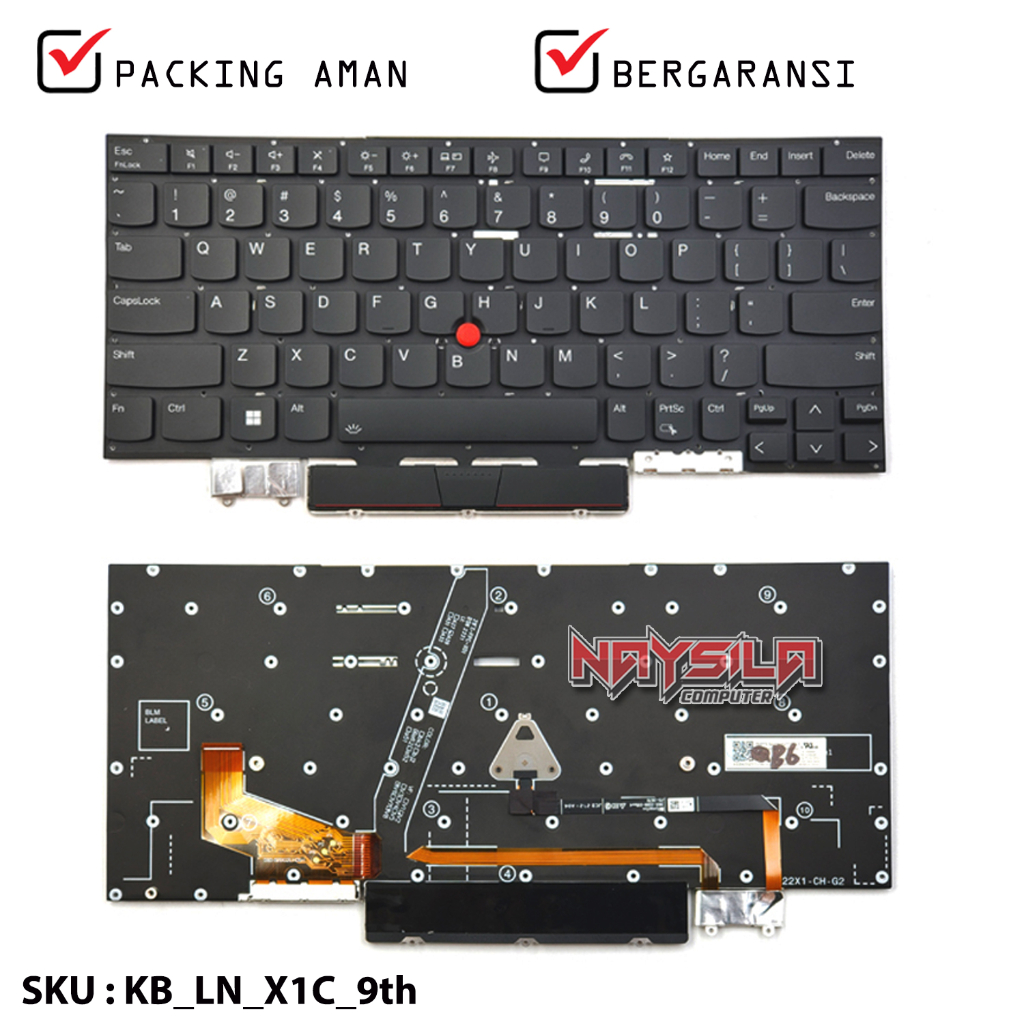 Keyboard Lenovo ThinkPad X1 Carbon 9th Gen 2021 Type 20WW, 20XX / X1 Carbon Gen 9 2021
