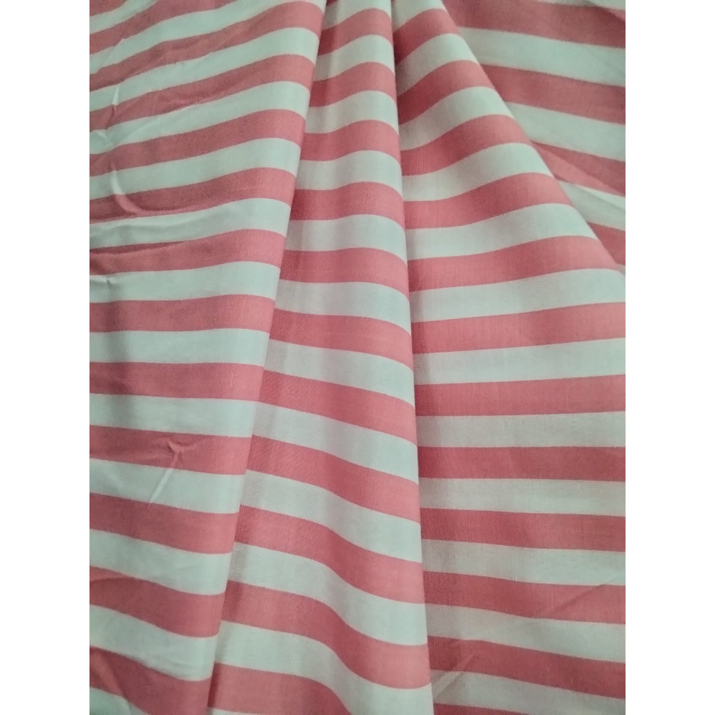 Kain Motif Kotak Salur Bahan Katun Jepang Yarndyed Meteran