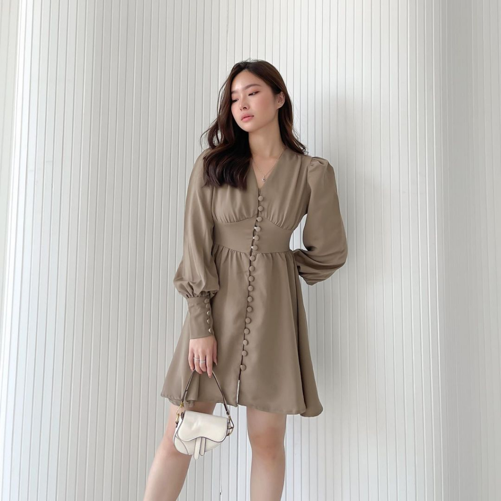 GRISELLA LONGSLEEVE PUFFY DRESS PREMIUM KOREA - MINI DRESS SEXY - DRESS TANGAN PANJANG - DRESS PESTA / KONDANGAN - GLAM DRESS - HADIAH / KADO ULTAH WANITA