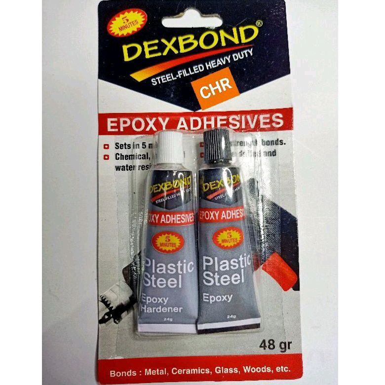

DEXBOND LEM BESI EPOXY / PLASTIK STEEL 5 MENIT