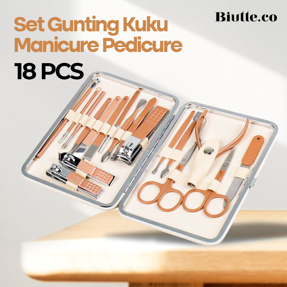 SPBeauty Nail Art Set Gunting Kuku Manicure Pedicure 19 PCS - Multi-Color