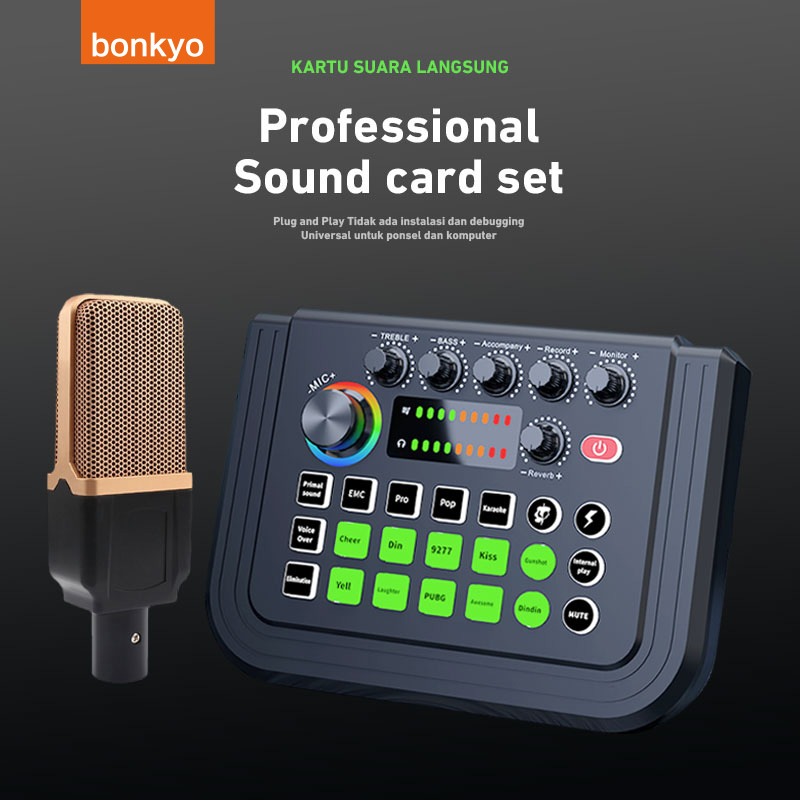 Bonkyo V80 External SoundCard USB Audio Adapter untuk PC Windows, Mac, Laptop, Desktop, Stereo Sound Card dengan Antarmuka 3.5mm Antarmuka USB, Kontrol Volume, Plug and Play